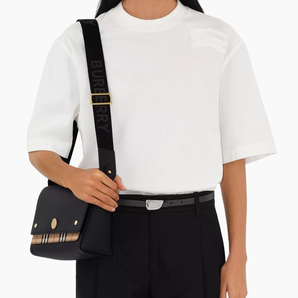 Burberry Medium Note Leather & Vintage Check Crossbody Bag - Picture 3 of 12